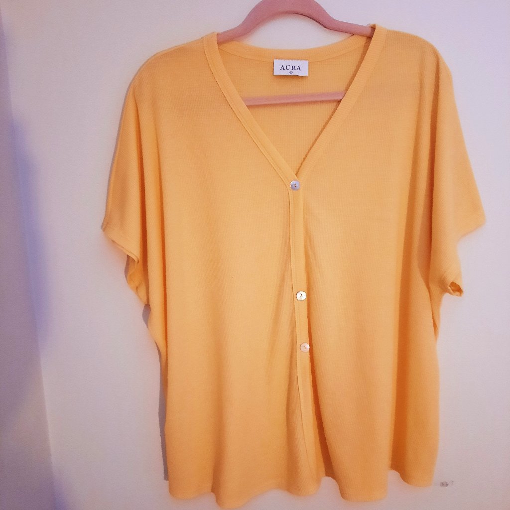 Aura Yellow Button Front Blouse
